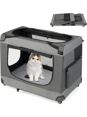 COSTWAY Hundetransportbox XL in Grau