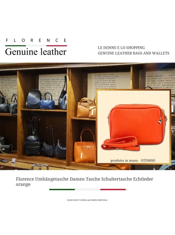 Florence Leder Umhängetasche Florence Tasche orange ca. 22cm
