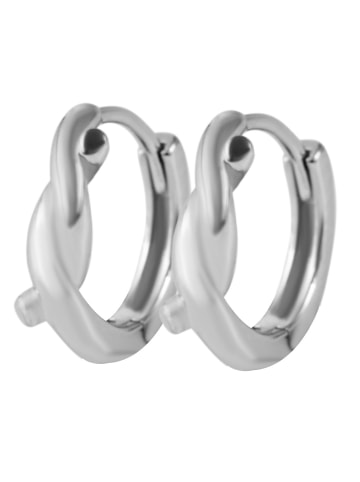 Adeliás Damen Ohrringe – Klappcreole aus 925 Silber in silber