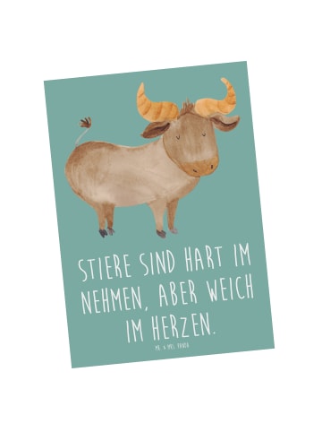 Mr. & Mrs. Panda Ansichtskarte Stier Herz mit Spruch in Meeresbrise