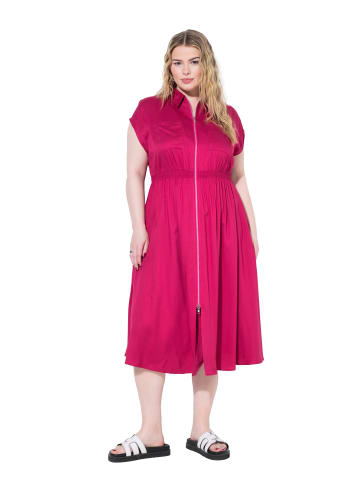Studio Untold Midikleid in pink rot