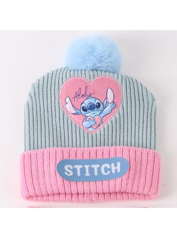 Disney Disney Stitch Kinder 3 Teilig Mütze & Schal & Handschuhe Set in Grau