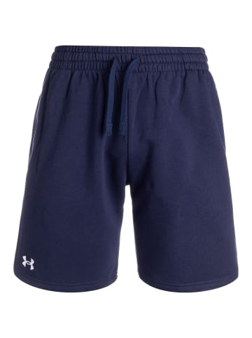 Under Armour Trainingsshorts Rival Fleece in dunkelblau / weiß