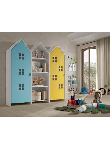 58 aufm Kessel REGALSCHRANK Set Kania 173x37x171 MDF+Holzwerkstoff Weiß /Bunt