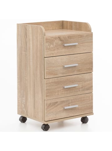 FineBuy Rollcontainer "SV51520" in Braun / Sonoma