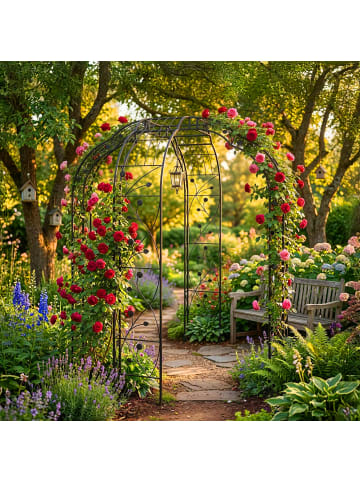 Rosenpavillon in Schwarz - (B)199 x (H)250 x (T)199 cm