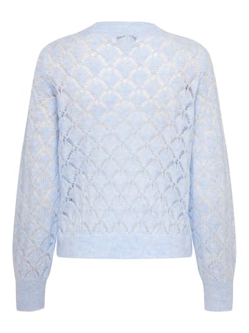 JACQUELINE de YONG Dünner Strick Struktur Pullover Langarm Stretch Sweater JDYLETTY in Hellblau