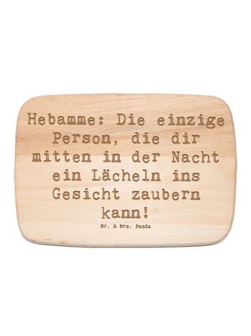 Mr. & Mrs. Panda Schneidebrett Holz Spruch Hebamme Lächeln mit S... in Transparent