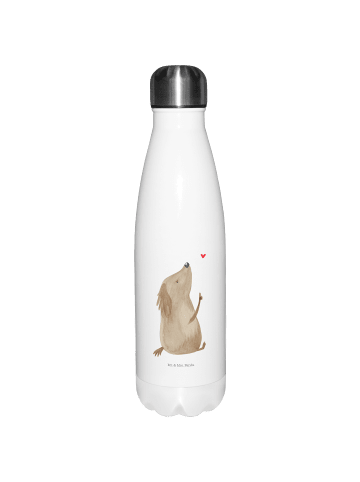 Mr. & Mrs. Panda Thermosflasche Hund Liebe ohne Spruch in Weiß