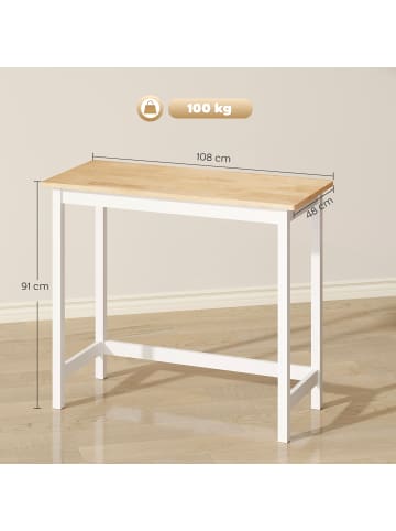 HOMCOM Bartisch-108L x 48B x 91H cm-Eiche