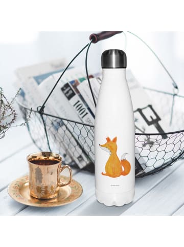 Mr. & Mrs. Panda Flasche aus Edelstahl Einhorn Fuchs ohne Spruch in Weiß