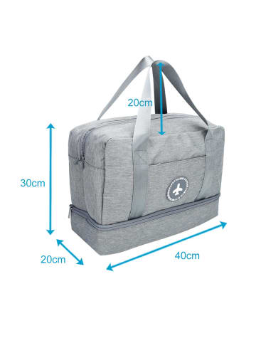 Intirilife Wasserfeste Reisetasche in GRAU
