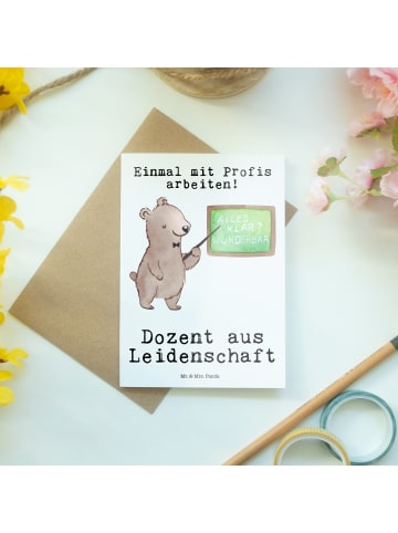 Mr. & Mrs. Panda Grußkarte Dozent Leidenschaft mit Spruch in Weiß