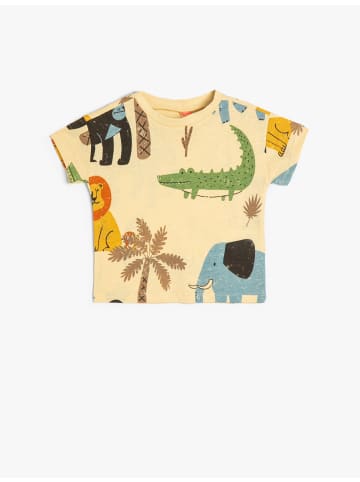 KOTON T-shirt in Beige Gemustert