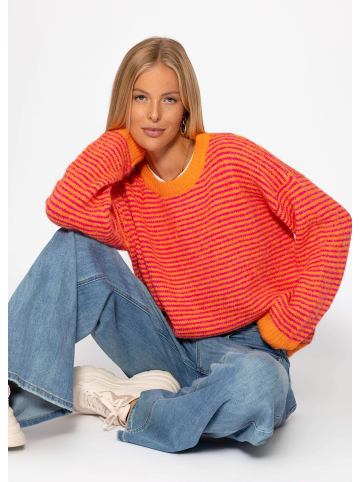 SASSYCLASSY Gestreifter Pullover in Orange