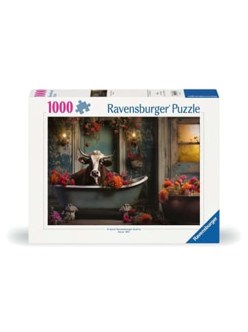 Ravensburger Ravensburger Puzzle 1.000 Teile Die Kuh in der Badewanne in bunt