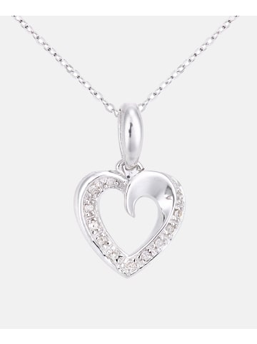 Diamant L'éternel Halskette mit Anhänger aus 375 Weißgold mit Diamant Herz-Design