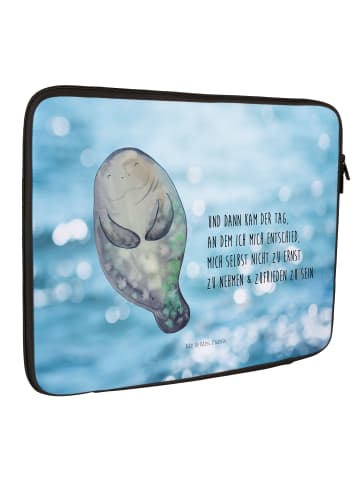 Mr. & Mrs. Panda Notebook Tasche Seekuh Happy mit Spruch in Oceanblue