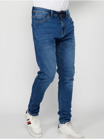 KOROSHI Jeans mit niedrigem Bund und schmaler Passform in blau