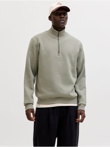 Jack & Jones Sweatshirt mit halbem Reißverschluss in Vetiver