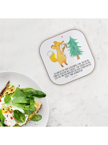 Mr. & Mrs. Panda Tischschoner Fuchs  Weihnachtsbaum mit Spruch in Weiß