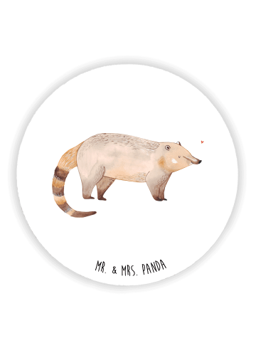 Mr. & Mrs. Panda Rund Magnet Nasenbär ohne Spruch in Weiß