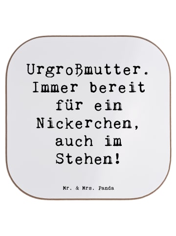 Mr. & Mrs. Panda Untersetzer Urgroßmutter Nickerchen mit Spruch in Weiß