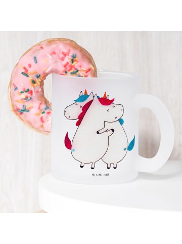 Mr. & Mrs. Panda Teetasse Einhörner Umarmen ohne Spruch in Transparent