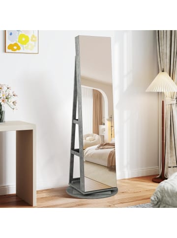 COSTWAY Schmuckschrank 3 in 1 drehbar in Anthrazit