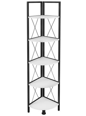 VCM  Metall Holz Eckregal Bücher Insasi 5fach in Weiß