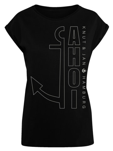 F4NT4STIC T-Shirt Ahoi Anker Outlines Knut & Jan Hamburg in schwarz