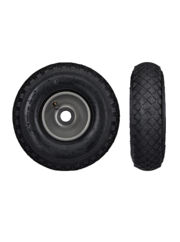 relaxdays 4x Sackkarrenrad in Schwarz/ Grau - 3.00-4