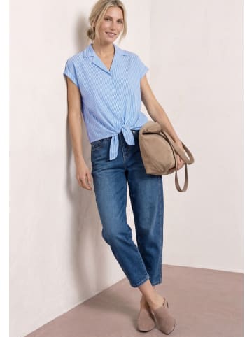 Street One Dropped Shoulder Bluse mit Bowling-Kragen in original blue