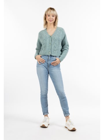 myMo Damen Cardigan in Blau Mint Melange