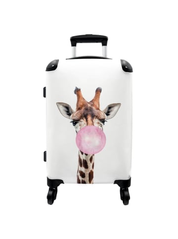 NoBoringSuitCases Suitcase Giraffen-Druck mit rosa Glocke –