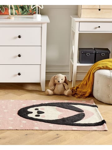 Beliani Kurzflor PENGKOL in Rosa/Weiß/Schwarz - (W) 80 x (L) 150 cm