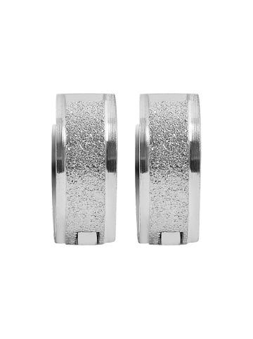 Adeliás Damen Ohrringe – Klappcreole aus Edelstahl in silber