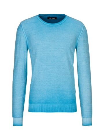 Replay Rundhalspullover Inside Fade Cotton - 14 Gg in blau