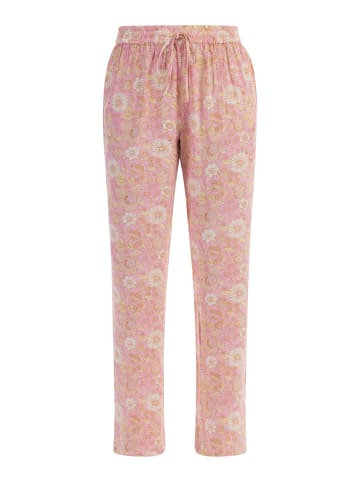 Usha Damen Stoffhose in Rosa Mehrfarbig