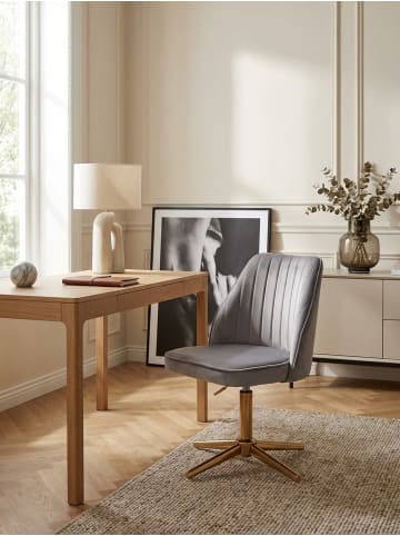 KADIMA DESIGN Schreibtischstuhl Samt Design Drehstuhl mit Lehne, Schalenstuhl in Grau
