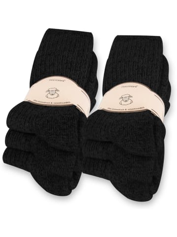 normani 6 Paar Norweger-Schafwollsocken in Schwarz