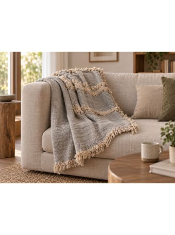 Beliani Kuscheldecke HOSPET in Grau/Beige - (W) 130 x (H) 1 x (L) 180 cm