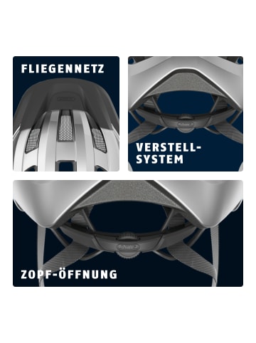 ABUS Fahrradhelm Macator in gleam silver