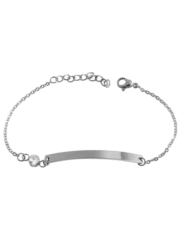 Adeliás Damen Armband aus Edelstahl 17 cm in silber
