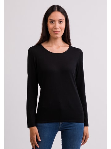 CASH-MERE.CH Rundhals Pullover in Schwarz