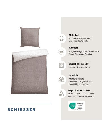 Schiesser Renforcé-Bettwäsche-Set Millie in Taupe