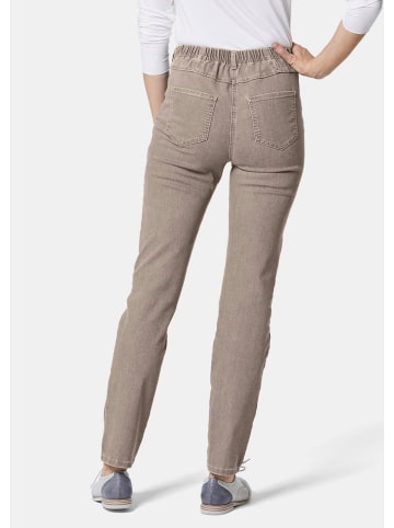 GOLDNER Kurzgröße:  Damen Jeans Slim Fit LOUISA, Stretch in taupe