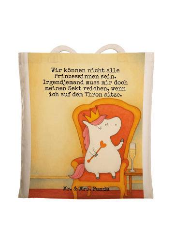 Mr. & Mrs. Panda Tragetasche Einhorn Prinzessin Design mit Spruch in Weiß