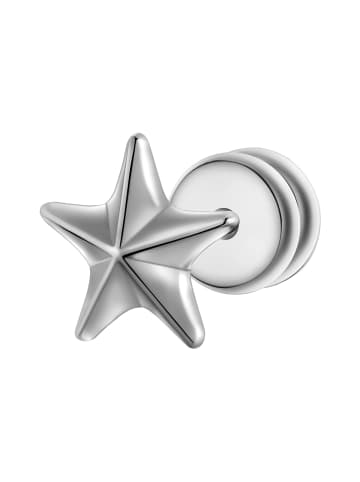 True Rebels Ohrringe Stern aus Edelstahl in silber