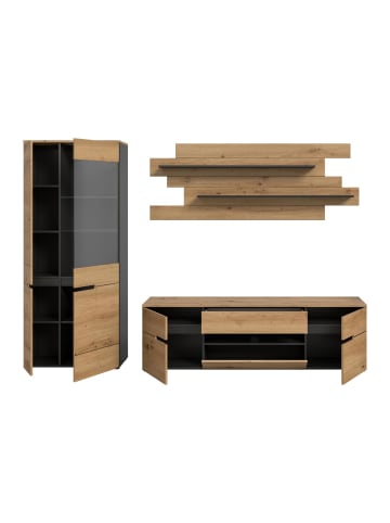 ebuy24 Regalsystem Canu (3-teilig) Eiche 280 x 44 cm